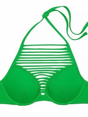 Victoria's Secret Green Halter Push Up Bikini Top